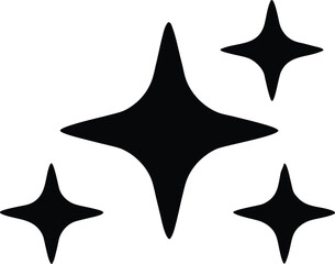 Sparkle star icon, Shine or sparkle vector. Sparkling star in black color. Vector illustration
