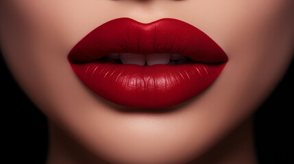 Fototapeta premium Electric Fuchsia Hot Lipstick Design Sophisticated Delicate Crimson. The Boldest Lip Colour of 2025. 