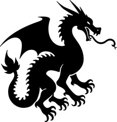 Fototapeta premium Mythic & Tribal Fusion: Dragon, Flame & Mandala Tattoo Set