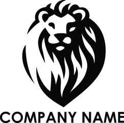 Lion head emblem logo design. Lion head line art vector icon