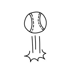 hand drawn tennis ball bounce