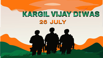 Remembering Kargil Vijay Diwas Paying tribute to brave soldiers in a solemn commemorative graphic