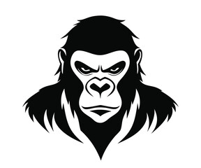 Fierce gorilla head emblem strength and power sports teams brands vector illustration
