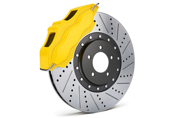 High-Performance Brake Rotor and Caliper Assembly for Automotive Engineering, Racing Vehicles, and Brake System Technology