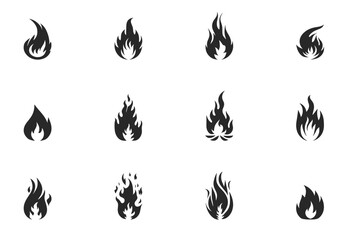 Fire icon set illustration vector . editable