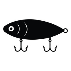 Black fishing lure silhouette
