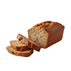 Banana nut bread loaf with slices showing moist texture and crunchy walnut pieces, perfect for comforting homemade snack or breakfast