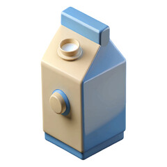 Fototapeta premium 3D milk carton icon, perfect for food, health, and nutrition concepts with a modern feel.