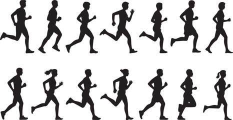 Silhouettes of runner. Good use for symbol, logo, web icon, mascot, sign, or any design