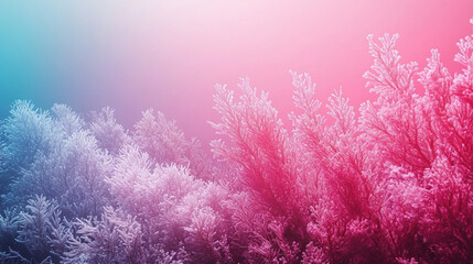 Fototapeta premium A soft gradient flowing from coral reef to arctic ice evokes a balance of warmth and chill, symbolizing contrast, transformation, and the delicate harmony between vitality and tranquility. 