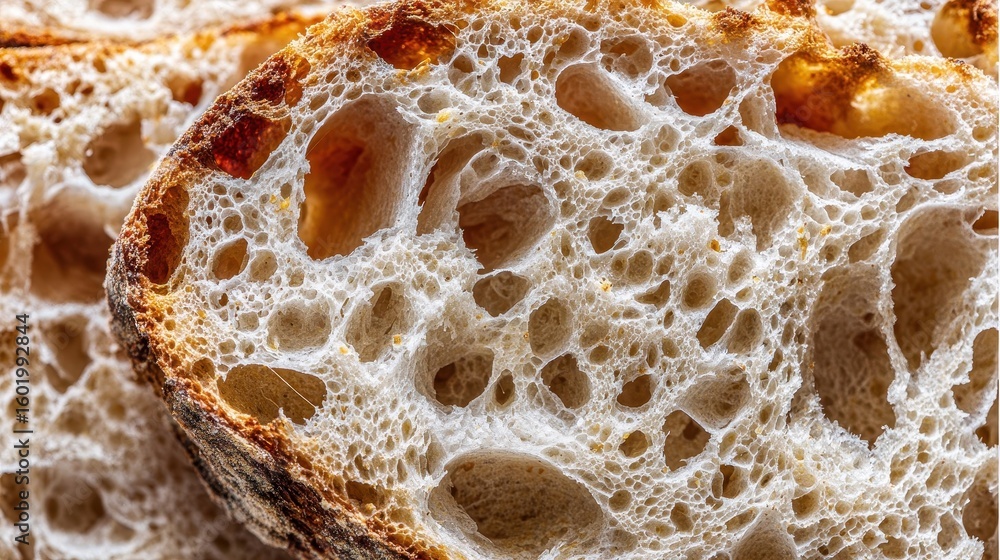 Poster close-up view of the intricate texture of a loaf of bread.
