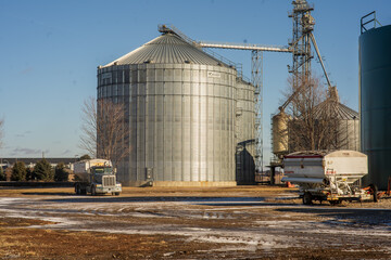 grain silos in the field