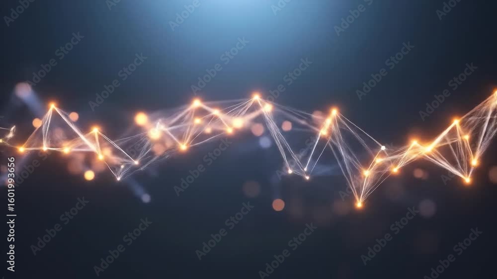 Aufkleber abstract network of glowing lines and points
