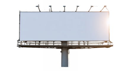 Blank White Billboard Mockup On Transparent Background