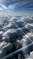 Zero trust architecture. Cloud environment with zero trust security control overlay graphics.