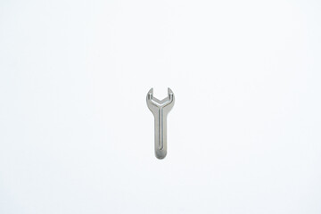 Single Wrench on White Background