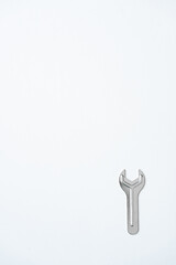 Single Wrench on White Background