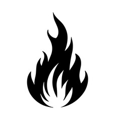 Fire icon concept in black color