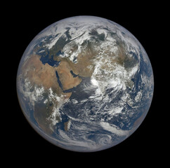 A breathtaking high-resolution full view of planet earth from space.