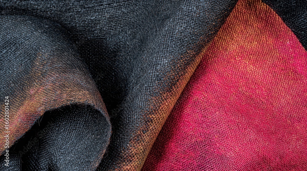 Aufkleber close-up view of a fabric with a gradient ombre dye.