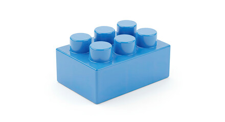 Fototapeta premium Blue Plastic Building Block Toy.