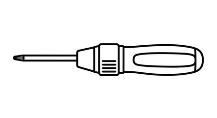 Obraz premium Screwdriver Outline Hand Tool Illustration for DIY Projects and Technical Diagrams