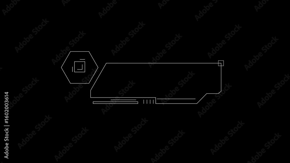Poster animated hud frame for digital interface data text