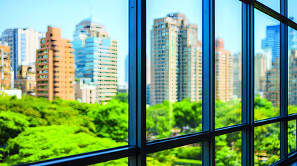 Close Framing of Eco-Inspired Green Glass Skyscraper Design