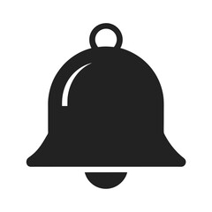 Fototapeta premium Silhouette of a bell alert icon shown in clean style on white background notification