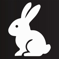 black rabbit vector illustration