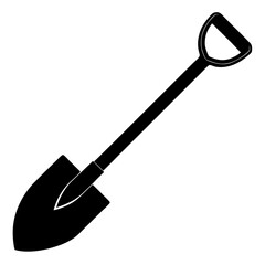 Naklejka premium Depiction of a simple shovel silhouette vector illustration