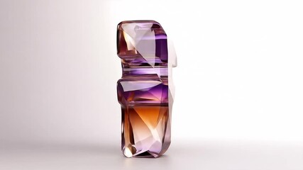 Geometric letter F in amber and amethyst - Powered by Adobe