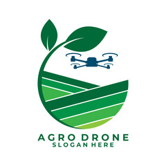 Agriculture Drone logo design vector template