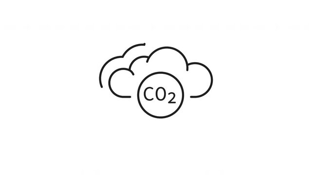 Carbon dioxide line animation. Carbon dioxide animation with arrows symbolizing sequestration concepts. Ideal for environmental presentations, science projects, and educational materials.