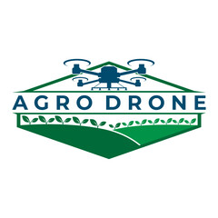 Agriculture Modern Technique with Drone Technology logo design template. Agriculture Tech logo design