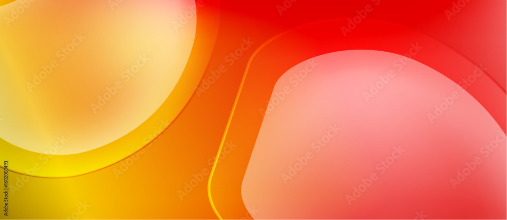 Poster abstract background features smooth curves, vibrant orange, red hues. gradient transitions create dy