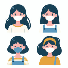 People wearing masks and social distancing