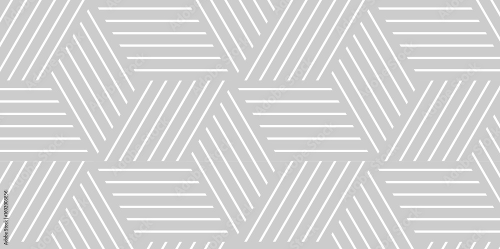 Poster seamless pattern abstract geometric with stripes. white and gray ornament hexagonal design. vector g