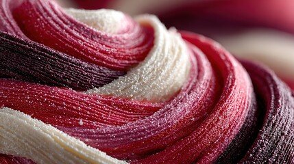 Close-up view of swirls of multicolored pliable substance.
