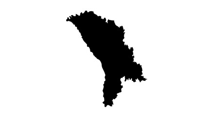 Obraz premium Moldova Map Silhouette Vector