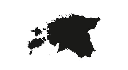 Estonia Map Silhouette Vector