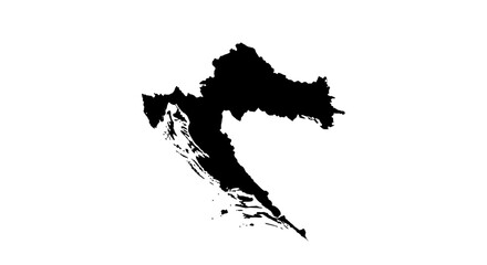 Croatia Map Silhouette Vector