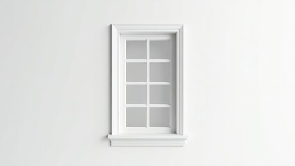 Obraz premium White window frame against a plain white wall.