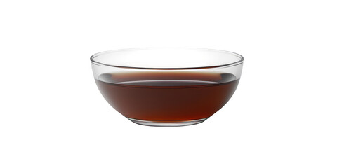 Bowl with liquid beverage on transparent png background