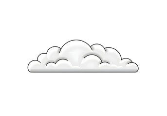 Minimalist white cloud with gentle round curves and clean vector lines