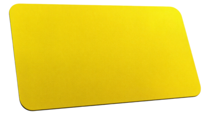 A Blank Yellow Card with Rounded Edges Isolated on a transparent background