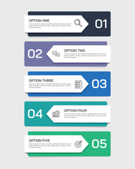 Dynamic 5 Steps Vertical Arrow Business Process Infographic for Strategic Presentation. Illustration Vector.