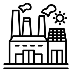 Green Factory line icon