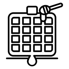 Waffle line icon