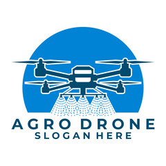 Drone water logo design vector template. Drone for modern farm technology logo